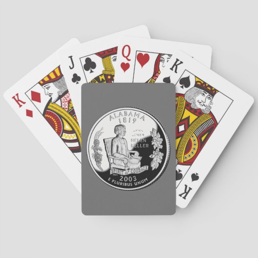 Faux Alabama State Quarter Spirit of Courage Bicyc Pokerkaarten (Achterkant)