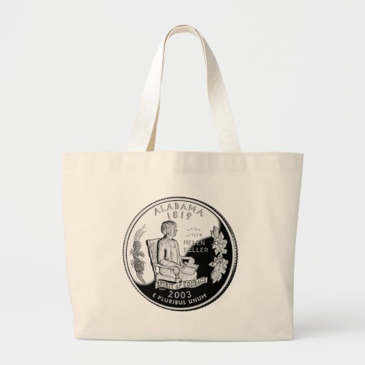 Faux Alabama State Quarter Spirit of Courage Grote Tote Bag (Voorkant)