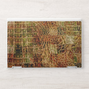 Faux Alligator Animal Skin Leather Red Brown