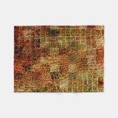 Faux Alligator Animal Skin Leather Red Brown Fleece Deken (Voorkant (Horizontaal))