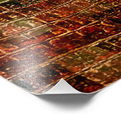 Faux Alligator Animal Skin Leather Red Brown Foto Afdruk (Hoek)