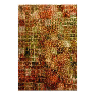 Faux Alligator Animal Skin Leather Red Brown Foto Afdruk