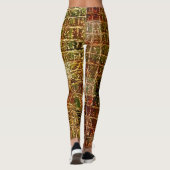 Faux Alligator Animal Skin Leather Red Brown Leggings (Achterkant)