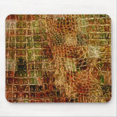 Faux Alligator Animal Skin Leather Red Brown Muismat (Voorkant)