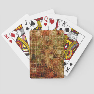 Faux Alligator Animal Skin Leather Red Brown Pokerkaarten