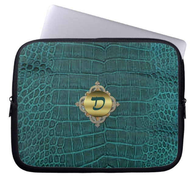 Faux Alligator Electronics Bag Laptop Sleeve (Voorkant)