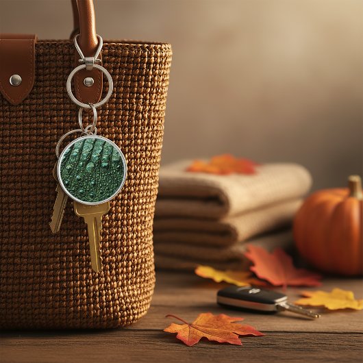 Faux Alligator Leather Print Sleutelhanger