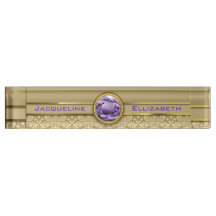 Faux Amethyst Gemstone Metallic Shiny Gold Damask