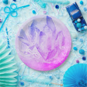 *~* Faux Amethyst Roze Krystal Healing Energy Papieren Bordje (Feest)