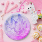 *~* Faux Amethyst Roze Krystal Healing Energy Papieren Bordje (Feest)
