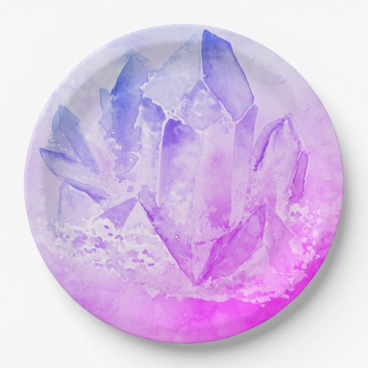 *~* Faux Amethyst Roze Krystal Healing Energy Papieren Bordje (Voorkant)