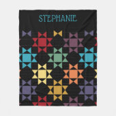 Faux Amish Quilt Heldere kleuren gepersonaliseerd Fleece Deken (Voorkant)