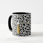 Faux Animal Print Jewelen & Gold Tassel Mok (Voorkant links)