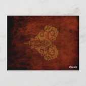 Faux Antiek Gold Victoriaans Steampunk Wedding Briefkaart (Achterkant)