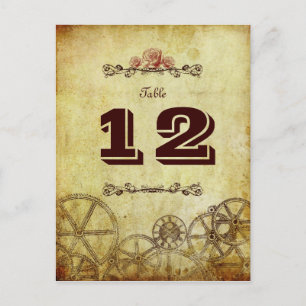 Faux Antiek Gold Victoriaans Steampunk Wedding Briefkaart