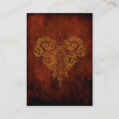 Faux Antiek Gold Victoriaans Steampunk Wedding Informatiekaartje (Achterkant)