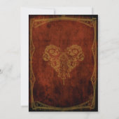 Faux Antiek Gold Victoriaans Steampunk Wedding Kaart (Achterkant)