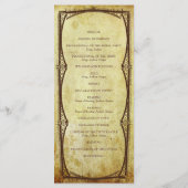 Faux Antiek Gold Victoriaans Steampunk Wedding Programmakaart (Achterkant)