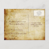 Faux Antiek Gold Victoriaans Steampunk Wedding Uitnodiging Briefkaart (Achterkant)