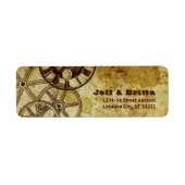 Faux Antiek Goud Victoriaans Steampunk Wedding v2 Etiket (Voorkant)