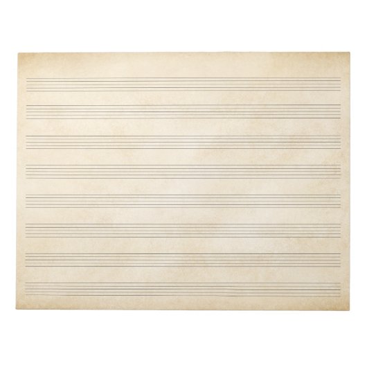 Faux Antique Music Manuscript Paper Stationary Notitieblok (Voorkant)