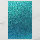 Faux Aqua Blauwgroen Turquoise Blue Glitter Backgr Briefpapier (Voorkant)