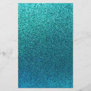 Faux Aqua Blauwgroen Turquoise Blue Glitter Backgr Briefpapier