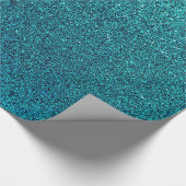 Faux Aqua Blauwgroen Turquoise Blue Glitter Backgr Cadeaupapier (Hoek)