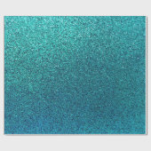 Faux Aqua Blauwgroen Turquoise Blue Glitter Backgr Cadeaupapier (Vlak)