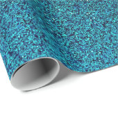 Faux Aqua Blauwgroen Turquoise Blue Glitter Backgr Cadeaupapier (Rol Hoek)