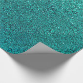 Faux Aqua Blauwgroen Turquoise Blue Glitter Backgr Cadeaupapier (Hoek)