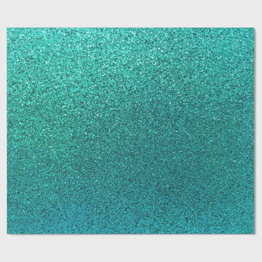 Faux Aqua Blauwgroen Turquoise Blue Glitter Backgr Cadeaupapier (Vlak)