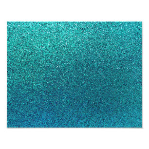Faux Aqua Blauwgroen Turquoise Blue Glitter Backgr Foto Afdruk