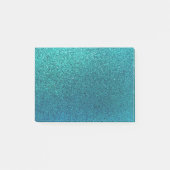 Faux Aqua Blauwgroen Turquoise Blue Glitter Backgr Post-it® Notes (Voorkant)