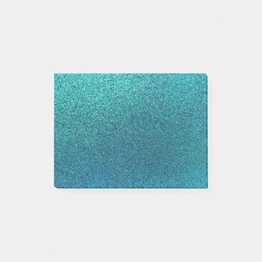 Faux Aqua Blauwgroen Turquoise Blue Glitter Backgr Post-it® Notes (Voorkant)