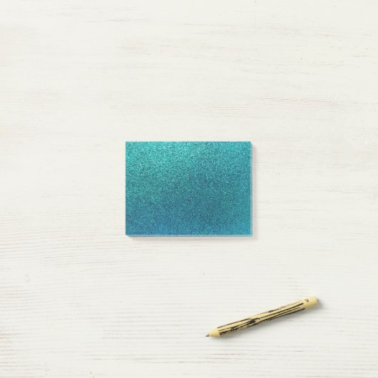 Faux Aqua Blauwgroen Turquoise Blue Glitter Backgr Post-it® Notes (Op bureau)
