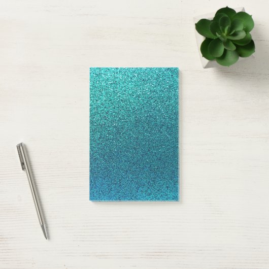 Faux Aqua Blauwgroen Turquoise Blue Glitter Backgr Post-it® Notes (Kantoor)