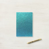 Faux Aqua Blauwgroen Turquoise Blue Glitter Backgr Post-it® Notes (Op bureau)