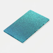 Faux Aqua Blauwgroen Turquoise Blue Glitter Backgr Post-it® Notes (Schuin)