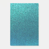 Faux Aqua Blauwgroen Turquoise Blue Glitter Backgr Post-it® Notes (Voorkant)