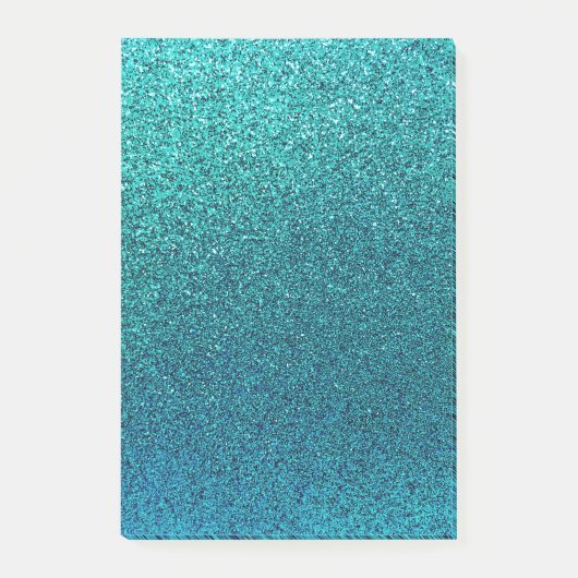 Faux Aqua Blauwgroen Turquoise Blue Glitter Backgr Post-it® Notes (Voorkant)