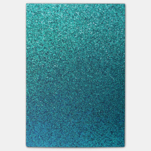 Faux Aqua Blauwgroen Turquoise Blue Glitter Backgr Post-it® Notes