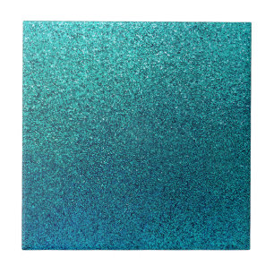 Faux Aqua Blauwgroen Turquoise Blue Glitter Backgr Tegeltje