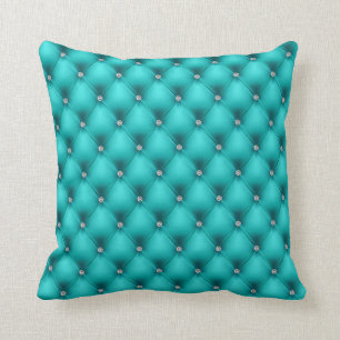 FAUX Aqua quilloder, diamante Kussen