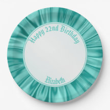 Faux Aqua Satin personaliseren "Happy Birthday"