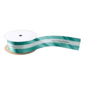 Faux Aqua Satin personaliseren "Happy Birthday" Satijnen Lint (Spoel)