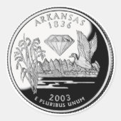Faux Arkansas State Quarter Crater of Diamonds Ronde Sticker (Voorkant)