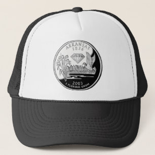 Faux Arkansas State Quarter Crater of Diamonds Trucker Pet