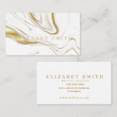 Faux Art Wit Goud Achtergrond Visitekaartje (Voorkant / Achterkant)