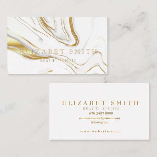 Faux Art Wit Goud Achtergrond Visitekaartje (Voorkant / Achterkant)